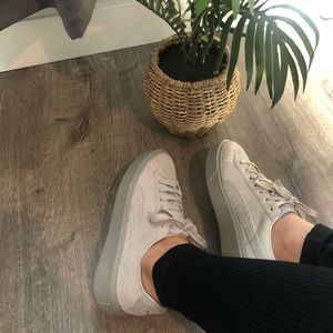 Grey Puma Platform sneakers